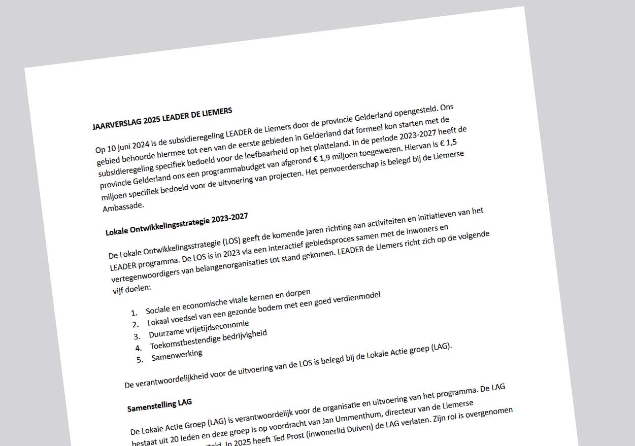 Jaarverslag 2025 LEADER De Liemers
